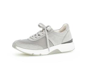 Keilsneaker ROLLINGSOFT, Damen, Gr. 43, grau (hellgrau), Textil, Veloursleder, Schuhe Sneaker, in sportivem Design, Freizeitschuh, Halbschuh, Schnürschuh, Topseller (71991607-43) hellgrau