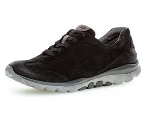 Keilsneaker ROLLINGSOFT, Damen, Gr. 43, schwarz, Nubukleder, Schuhe Sneaker, mit Logoschriftzug an der Ferse, Freizeitschuh, Halbschuh, Schnürschuh (27863713-43) schwarz