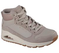 Keilsneaker SKECHERS "UNO-STACRE SHINE", Damen, Gr. 37, beige (taupe), Lederimitat, Textil, Veloursleder, Schuhe, High Top Sneaker, Schnürboots mit Luftkammern Sohle (14415247-37) taupe