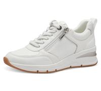 Keilsneaker TAMARIS, Damen, Gr. 35, silber (weiß, silberfarben), Lederimitat, Schuhe, Freizeitschuh, Halbschuh, Schnürschuh mit Außenreißverschluss (57746558-35) weiß, silberfarben