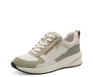 Keilsneaker TAMARIS, Damen, Gr. 36, mintgrün, kombiniert, Lederimitat, Textil, kontrastfarbene Details, Schuhe, Schnürschuh, Halbschuh, Freizeitschuh mit Außenreißverschluss (36922954-36) mintgrün, ko