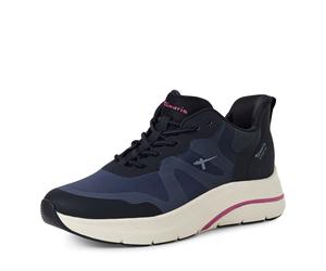 Keilsneaker TAMARIS, Damen, Gr. 38, blau (navy), Lederimitat, Textil, kontrastfarbene Details, Schuhe, Keilabsatz, Freizeitschuh, Schlupfschuh aus der STEP IN-Linie (97901201-38) navy