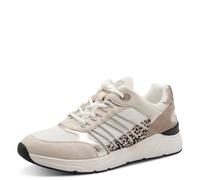 Keilsneaker TAMARIS, Damen, Gr. 38, leo kombiniert, Leder, Lederimitat, Textil, kontrastfarbene Details, Schuhe, Freizeitschuh, Halbschuh, Schnürschuh mit gepolstertem Schaftrand (83183065-38) leo kom