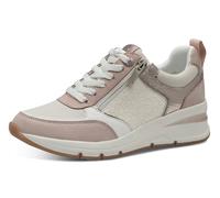 Keilsneaker TAMARIS, Damen, Gr. 38, rosa (rosé kombiniert), Lederimitat, unifarben mit Farbeinsätzen, Schuhe Keilsneaker, Freizeitschuh, Halbschuh, Schnürschuh mit Außenreißverschluss (71410407-38)