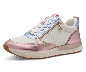 Keilsneaker TAMARIS, Damen, Gr. 38, rosa (rosé metallic), Lederimitat, Textil, Schuhe Sneaker, Freizeitschuh, Halbschuh, in schmaler Form, vegane Verarbeitung (33518264-38) rosé metallic