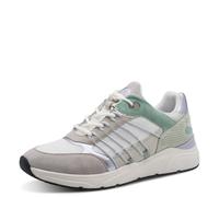 Keilsneaker TAMARIS, Damen, Gr. 40, grau (mint kombiniert), Leder, Lederimitat, Textil, kontrastfarbene Details, Schuhe, Freizeitschuh, Halbschuh, Schnürschuh mit gepolstertem Schaftrand (65533763-40)
