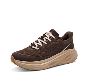 Keilsneaker TAMARIS "DYNARA", Damen, Gr. 41, mokka, Lederimitat, Textil, Mesh, kontrastfarbene Details, Schuhe, Freizeitschuh, Schnürschuh, Halbschuh mit seitlicher T-Logostickerei (14150668-41) mokka
