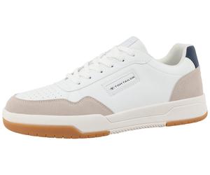 Keilsneaker TOM TAILOR, Herren, Gr. 40, weiß (weiß, beige), Lederimitat, Schuhe, Freizeitschuh, Halbschuh, Schnürschuh mit Lochmuster (20256764-40) weiß, beige