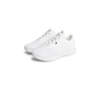 Keilsneaker TOMMY HILFIGER "TH KNIT RUNNER", Damen, Gr. 39, weiß, Textil, Schuhe, Freizeitschuh, Halbschuh, Schnürschuh mit Logoflaggen-Element (68960555-39) weiß