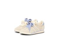 Keilsneaker TOMMY JEANS "TJW LOW PROFILE RUNNER", Damen, Gr. 37, beige, hellblau, Leder, Lederimitat, Textil, Schuhe, Freizeitschuh, Schnürschuh, Halbschuh mit Kontrastbesatz (98083433-37) beige, hell