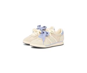 Keilsneaker TOMMY JEANS "TJW LOW PROFILE RUNNER", Damen, Gr. 40, beige, hellblau, Leder, Lederimitat, Textil, Schuhe, Freizeitschuh, Schnürschuh, Halbschuh mit Kontrastbesatz (98083433-40) beige, hell
