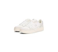 Keilsneaker TOMMY JEANS "TJW RETRO BASKET SNEAKER", Damen, Gr. 35, beige (ecru, hellgrau), Leder, Lederimitat, Schuhe, Schnürschuh, Halbschuh, Freizeitschuh mit seitlicher Logoflagge (10119854-35) ecr