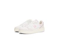 Keilsneaker TOMMY JEANS "TJW RETRO BASKET SNEAKER", Damen, Gr. 38, rosa (ecru, rose), Leder, Lederimitat, Schuhe, Schnürschuh, Halbschuh, Freizeitschuh mit seitlicher Logoflagge (53951903-38) ecru, ro