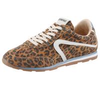 Keilsneaker VERBENAS "JAMAIC LEO SUMMER", Damen, Gr. 38, braun (braun, kombiniert), Veloursleder, kontrastfarbene Details, Basic, Schuhe, Retrosneaker, Schnürer, Freizeitschuh im Leo-Look (67446627-38