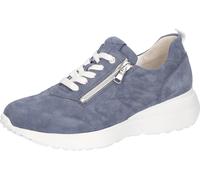 Keilsneaker WALDLÄUFER "G-JESSY", Damen, Gr. 9 (43), jeansblau, Veloursleder, unifarben, Schuhe, Freizeitschuh, Halbschuh, Schnürschuh in Bequemweite G (= weit) (70161050-9) jeansblau