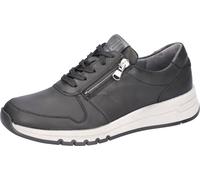 Keilsneaker WALDLÄUFER "H-APRIL", Damen, Gr. 9 (43), schwarz, Nappaleder, Nubukleder, unifarben, Schuhe, Halbschuh, Bequemschuh, Schnürschuh in Komfortweite H (= sehr weit) (62073143-9) schwarz