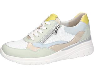 Keilsneaker WALDLÄUFER "H-CARLA", Damen, Gr. 6 (39), pastellfarben, Nappaleder, Veloursleder, mehrfarbig, Schuhe, Schnürschuh, Halbschuh, Freizeitschuh mit Reißverschluss (60799161-6) pastellfarben
