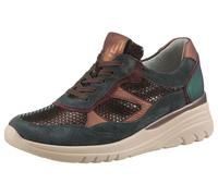 Keilsneaker WALDLÄUFER "H-CARLA", Damen, Gr. 8,5 (42,5), dunkelgrün kombiniert, Nappaleder, Nubukleder, Veloursleder, mehrfarbig, Schuhe, Bequemschuh, Schnürschuh, Halbschuh in Komfortweite H (= sehr 