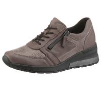 Keilsneaker WALDLÄUFER "H-CLARA-Soft", Damen, Gr. 5,5 (38,5), grau, Nubukleder, Textil, Veloursleder, Glitzer, Schuhe, Freizeitschuh, Halbschuh, Schnürschuh mit Luftkammernsohle (97911315-5,5) grau