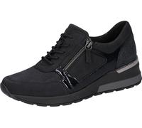 Keilsneaker WALDLÄUFER "H-CLARA-Soft", Damen, Gr. 7 (40,5), blau (nachtblau), Lackleder, Nubukleder, Textil, Schuhe, Freizeitschuh, Halbschuh, Schnürschuh mit Luftkammernsohle (21838769-7) nachtblau