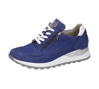 Keilsneaker WALDLÄUFER "HIROKO", Damen, Gr. 4,5 (37,5), blau (royalblau, weiß), Nappaleder, Nubukleder, Textil, Schuhe Sneaker, Schnürschuh, Freizeitschuh, Halbschuh, Kontrastbesatz, Weite H (44520667