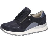 Keilsneaker WALDLÄUFER "HIROKO-SOFT", Damen, Gr. 5,5 (38,5), dunkelblau, jeansblau, Textil, Veloursleder, Schuhe Sneaker, Orthotritt Ausstattung, H-Weite, Freizeitschuh, Halbschuh, Schnürschuh (464889