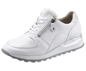 Keilsneaker WALDLÄUFER "HIROKO-SOFT", Damen, Gr. 7 (40,5), silber (weiß, silberfarben), Nappaleder, Nubukleder, Textil, Schuhe Sneaker, Orthotritt Ausstattung, H-Weite, Freizeitschuh, Halbschuh, Schnü