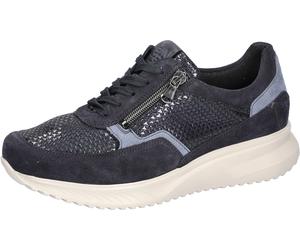 Keilsneaker WALDLÄUFER "K-JANKA", Damen, Gr. 4,5 (37,5), dunkelblau, jeansblau, Nubukleder, Textil, Veloursleder, Schuhe, Schnürschuh, Halbschuh, Komfortschuh in Extraweite K (41897367-4,5) dunkelblau