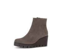 Keilstiefelette GABOR, Damen, Gr. 35, taupe, Veloursleder, unifarben, Schuhe, Keilabsatz, Businessstiefelette mit praktischem Innenreißverschluss (48171136-35) taupe