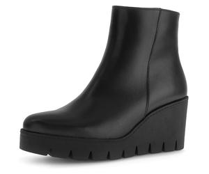 Keilstiefelette GABOR, Damen, Gr. 38,5, schwarz, Nappaleder, unifarben, Schuhe, Stiefelette, Businesschuh, Ankleboots mit Plateau, Topseller (96384443-38,5) schwarz