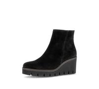 Keilstiefelette GABOR, Damen, Gr. 38,5, schwarz, Veloursleder, Schuhe, Keilabsatz, Businessstiefelette mit praktischem Innenreißverschluss (42515009-38,5) schwarz