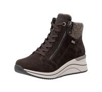 Keilstiefelette REMONTE, Damen, Gr. 39, braun (dunkelbraun), Leder, Textil, Schuhe, Keilboots, Schnürstiefelette mit wasserabweisender TEX-Membrane (41001348-39) dunkelbraun