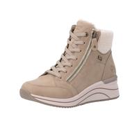 Keilstiefelette REMONTE, Damen, Gr. 40, grün (beige), Leder, Textil, Schuhe, Keilboots, Schnürstiefelette mit wasserabweisender TEX-Membrane (45373265-40) beige