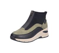Keilstiefelette RIEKER "Rieker Stiefelette Lederimitat/Textil", Damen, Gr. 40, schwarz (schwarz, grün), Lederimitat, Textil, Schuhe (33983702-40) schwarz, grün