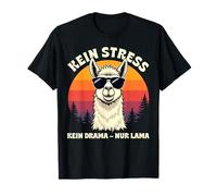 Kein Stress, kein Drama nur Lama Lustige Alpaka Sprüche T-Shirt