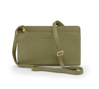 "Keine Schwester Clutch / Schultertasche tragbar XL neu, Oliv" silber