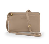 "Keine Schwester Clutch / Schultertasche tragbar XL neu, Taupe" silber