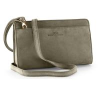 Keine Schwester Clutch / Schultertasche tragbar XL neu, Wildleder-Oliv-Gold