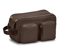 Keine Schwester Doppel-Waschtasche, Dunkelbraun-Dunkelbraun-Gold