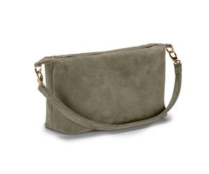 Keine Schwester Schultertasche Ida Wildleder, Oliv-Gold