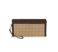 Keine Schwester tragbar XL Clutch Wiener Geflecht, Dunkelbraun-Gold