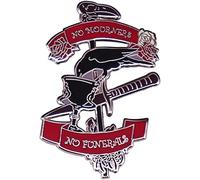 Keine Trauer Keine Beerdigungen Harte Emaille Pin Gotische Schwarze Krähe Trinken Poniard Broschen Cartoon Rote Rose Pflanze Pins Krähen Abzeichen