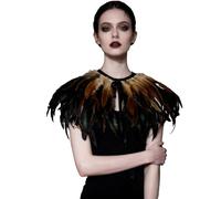 keland Gothic Feder Umhang Schal Wikinger Schulterumhang Federumhang | Goth Federumhang, Federkragen, Feather Cape, Hexe Rabe Waldgeist Eulen Rollenspiele, Halloween, Karneval, Fasching