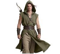 keland Mittelalter Tunika Herren Ärmelloses Wikinger Hemd Wappenrock LARP (Grün, M)