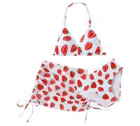 Kelandoom Badeanzug Bikini Mädchen 3er Verstellbar Schultergurt Rüschen Tankini Mit Rock Blumendruck Bademode Bikinis Für Mädchen Kinder Badeanzug Bikini Sets Rüschen Tankini Mit Rock Tshirt