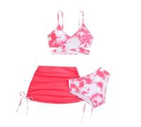 Kelandoom Badeanzug Sport Mädchen 3-Teilige Badeanzüge Für Mädchen Bikini Oberteil Große Brüste Badeanzüge Für Kinder Sport-Tankini-Set Mit Top Shorts Und Baderock Bademode Tankini Badeanzug