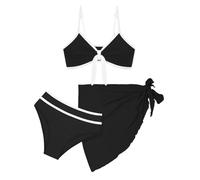 Kelandoom Mädchen Badeanzug äRmelloses 3-Teiliges Bikini-Sets Blumendruck Bademode Bikinis Bikini Kinder Mädchen Bikini Badeanzüge Set Top Mit Triangel Bikinihose Und Rock Röcke