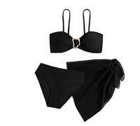 Kelandoom Mädchen Tankini Badeanzug Kinder Schwimmanzug Bikini 3 Teilig Bikinis Bikini Kinder Mädchen Sport-Tankini-Set Mit Top Shorts Und Baderock Bademode Einfarbige Badeanzug