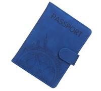 Kelisdi Reisepasshülle, PU-Leder, Kartenetui, Reisezubehör für Damen und Herren, Reisepasshülle, PU-Leder, Reisepasshülle, Kreditkarte für Damen und Herren, blau, Mass Beauty