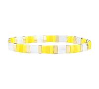 KELITCH Frauen Strang Armband Tila Perlen Stein Perlen elastisch Stretchy Armband für Frauen - Gelb 06K